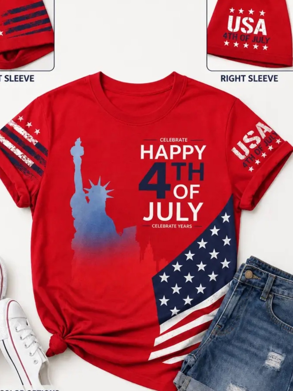Happy 4th of July Graphic Tee - Red
